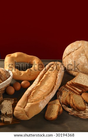 Brood Leeft Nog Op Donkere Houten Achtergrond Stockfoto © lunamarina