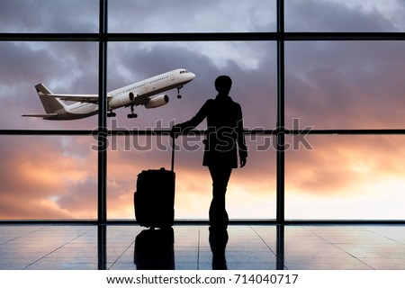 [[stock_photo]]: Aircraft With Reflection Of Sunset In Window And Body