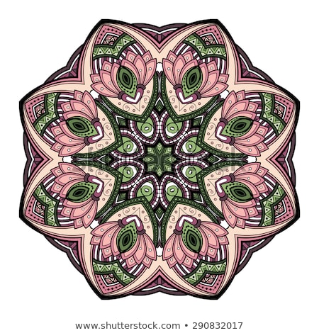 Stock fotó: Vector Beautiful Deco Colored Contour Mandala