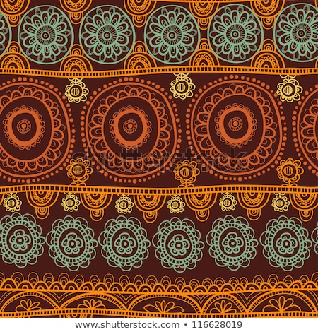 Foto stock: Ethnic Seamless Pattern Indian Ornament Kaleidoscopic Flora Pattern Mandala Range