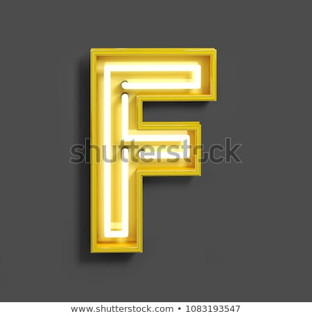 [[stock_photo]]: Neon Tube Letter On Yellow Background 3d