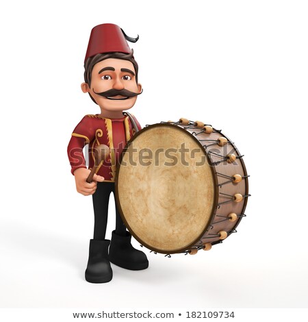 Stok fotoğraf: Man Ramadan Drummer Illustration