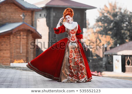 Сток-фото: Lady Ghost In Red Dress