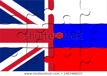 Stock photo: Russian Federation And United Kingdom Flags In Puzzle