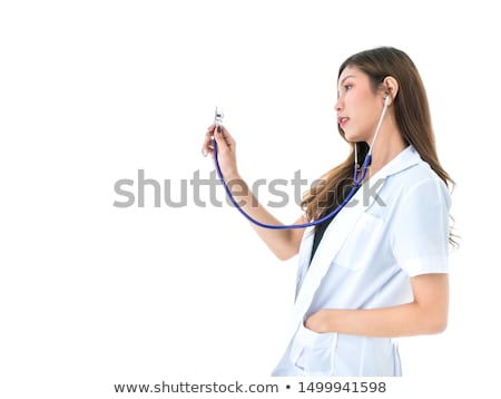 Сток-фото: A Female Doctor With A Stethoscope Listening