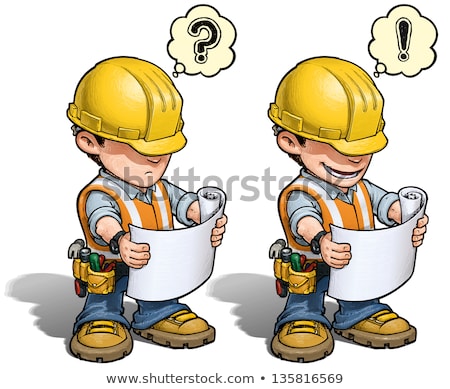 [[stock_photo]]: Cartoon Construction Worker Idea