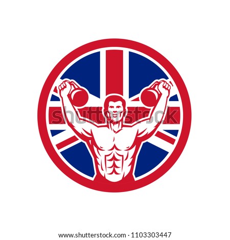 Zdjęcia stock: British Physical Fitness Union Jack Flag Icon