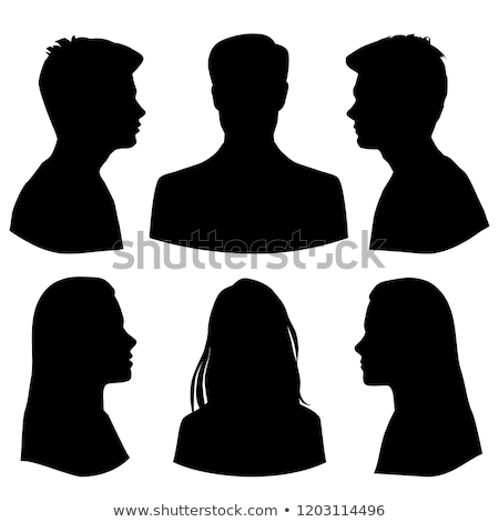Foto d'archivio: Female Silhouette Isolated On Black Background