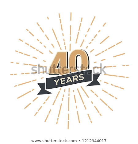 Stock foto: Fortieth Anniversary Celebration Number Vector