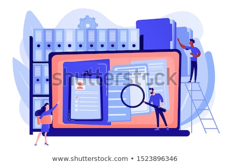 Stok fotoğraf: Records Management Concept Vector Illustration