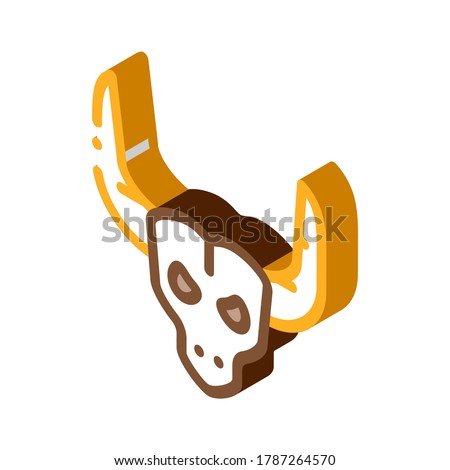 Foto stock: Bull With Horns Isometric Icon Vector Illustration