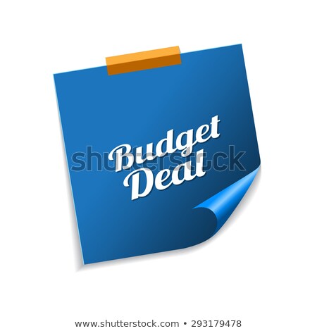 Foto d'archivio: Budget Deal Blue Sticky Notes Vector Icon Design