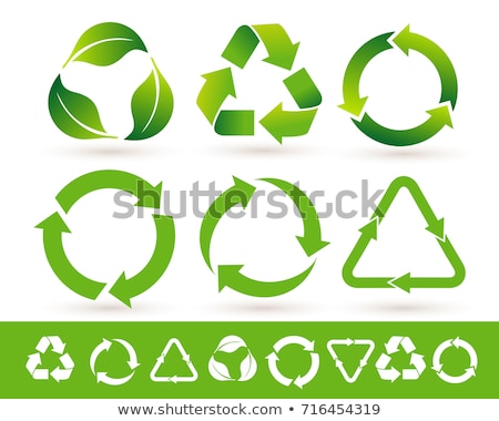 Foto stock: Set Of Green Recycle Labels