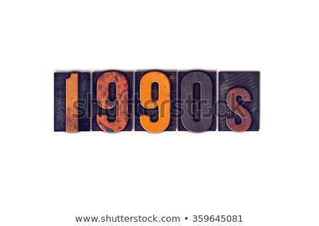 1990s Concept Isolated Letterpress Type Foto d'archivio © enterlinedesign