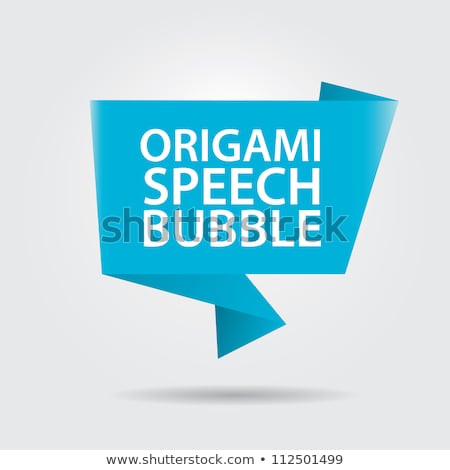 Stock photo: 3d Abstract Glossy Blue Origami Speech Bubble