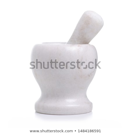 Stock photo: Marble Mortar And Pestle Isolated On White
