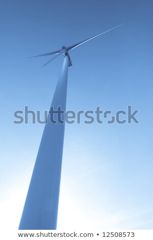 Foto stock: Wind Turbine In Motion And Viewed From Below