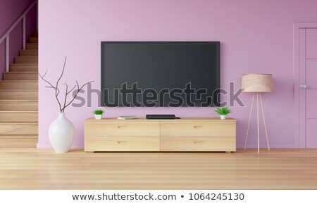 ストックフォト: Modern Tv With Blank Screen 3d Rendering