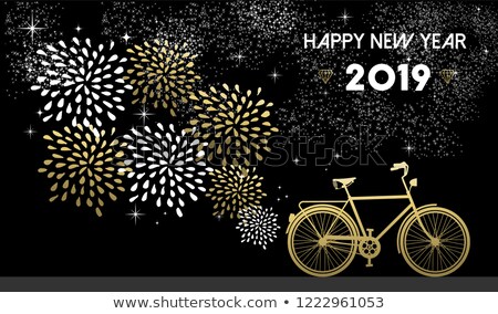 [[stock_photo]]: New Year 2019 Bike Gold Firework Night Star