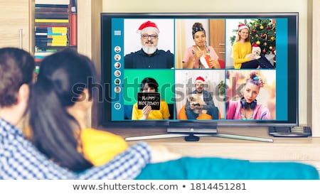 Stock photo: Happy Friends Celebrating Christmas At Home