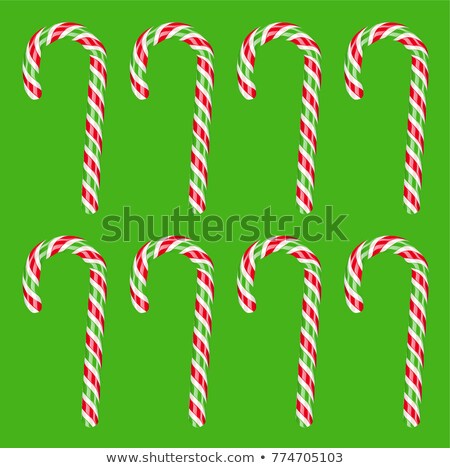 Stock photo: High Detailed Red And Green Candy Cane Vector Illustration