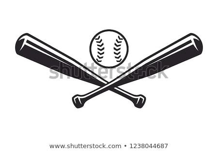 Stockfoto: Black Crossed Baton Flat Vector Icon