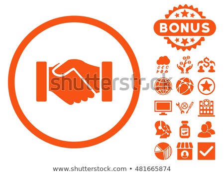 Foto stock: Handshake Orange Icon