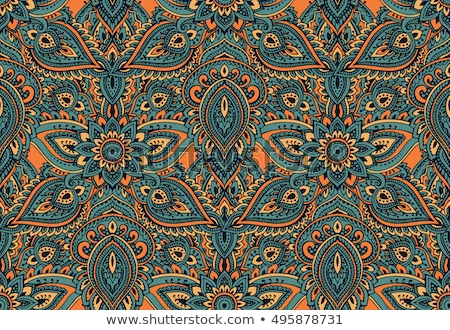 Stockfoto: Colored Seamless Pattern With Floral Ethnic Motifs