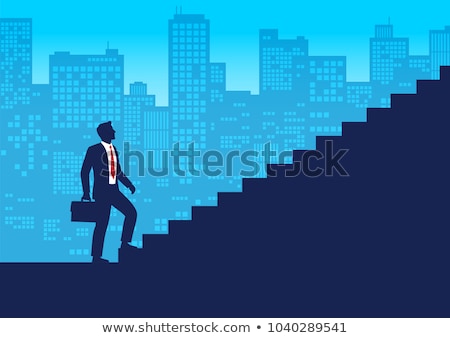 Foto stock: Corporate Ladder Concept Vector Illustration
