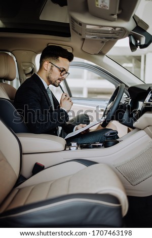 Stock photo: Business Car Seller Working With The Client