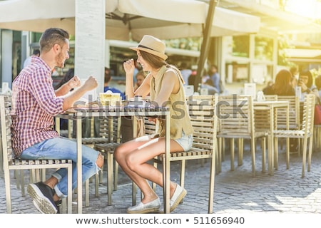 Stock fotó: Romantic Date At Outdoor Cafe