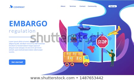 Сток-фото: Embargo Regulation Concept Landing Page