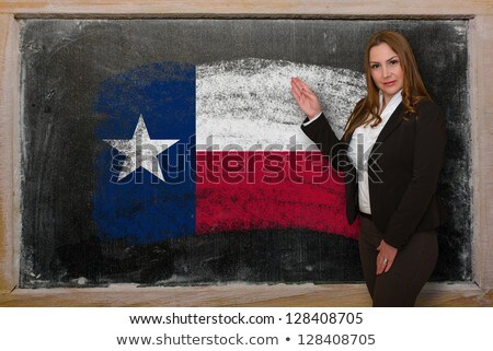 Teacher Showing Flag Oftexas On Blackboard For Presentation Mark [[stock_photo]] © vepar5