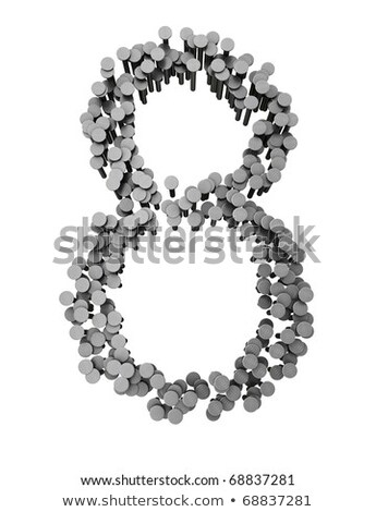 Stock photo: Alphabet Made From Hammered Nails Isolated Number 8