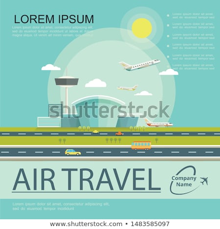 Stock photo: At The Airport - Flat Design Style Colorful Illustration