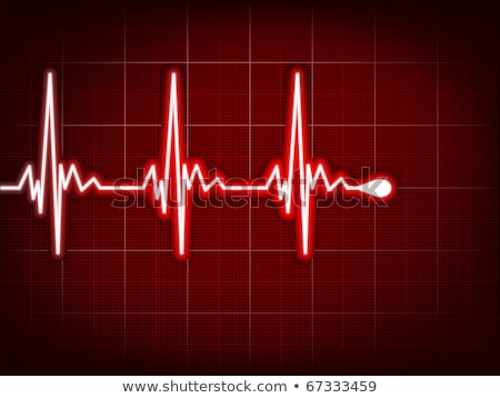 Foto stock: Heart Cardiogram With Shadow On It Deep Red Eps 8