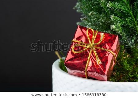 Stock photo: Red Gift Box With Bows And Stars