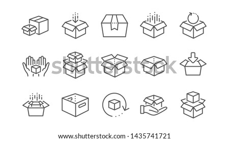 Imagine de stoc: Cardboard Transportation Box Packaging Vector Icon