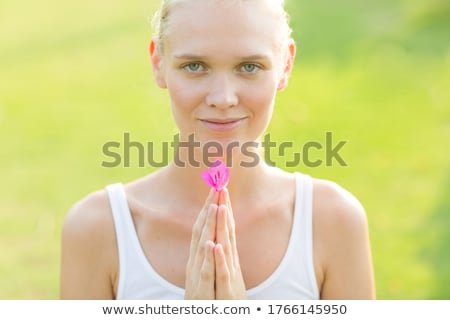 Foto stock: Blonde Woman Pure Closeup Portrait