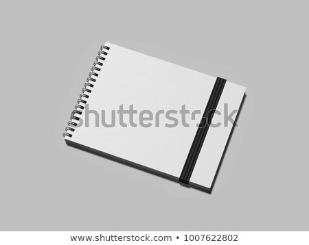 Foto d'archivio: White Notebook With Blackrubber Band 3d Rendering