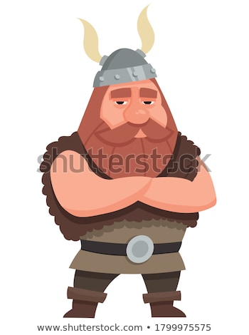 Zdjęcia stock: Cartoon Barbarian Arms Crossed