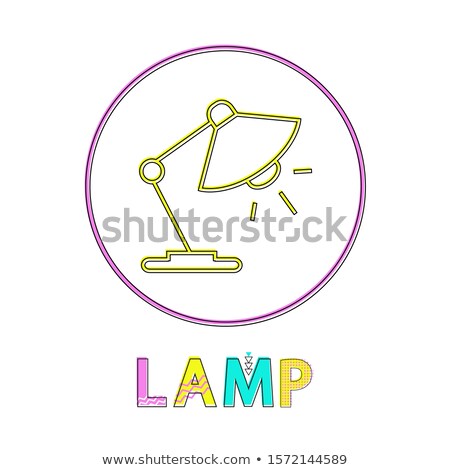 Stok fotoğraf: Lamp Round Bright Linear Icon Template For App