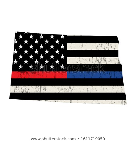 Stok fotoğraf: State Of North Dakota Firefighter Support Flag Illustration