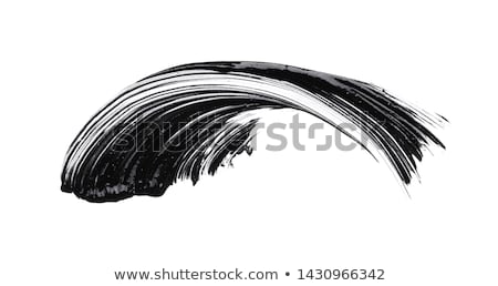 Foto stock: Cosmetics Abstract Texture Background Black Acrylic Paint Brush