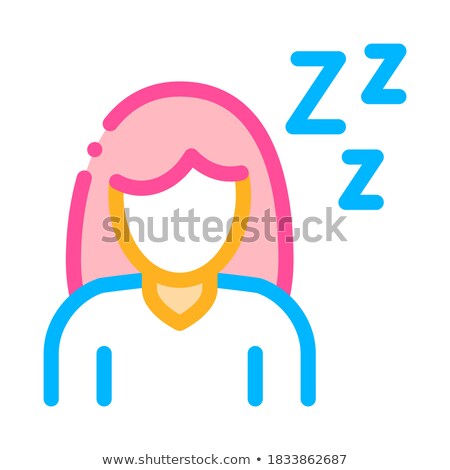 Сток-фото: Sleepiness Symptomp Of Pregnancy Vector Sign Icon