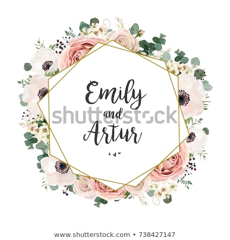 Stok fotoğraf: Frame Of Flowers Garland On The White Isolated Background