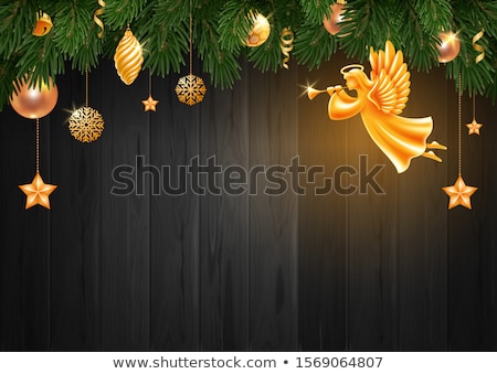 Сток-фото: Angel Christmas Hanging On The Pine Branch