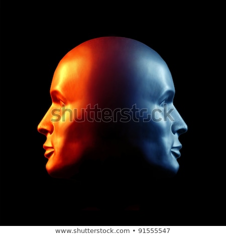 Foto stock: Two Faced Head Statue