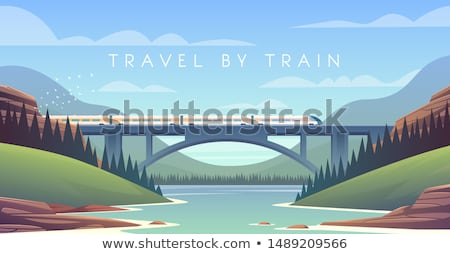 Foto stock: Landscape With The Train