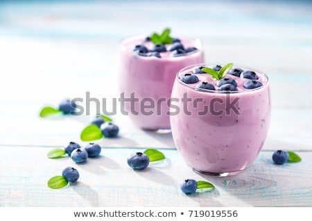 Сток-фото: Fresh Creamy Natural Yogurt With Blueberries